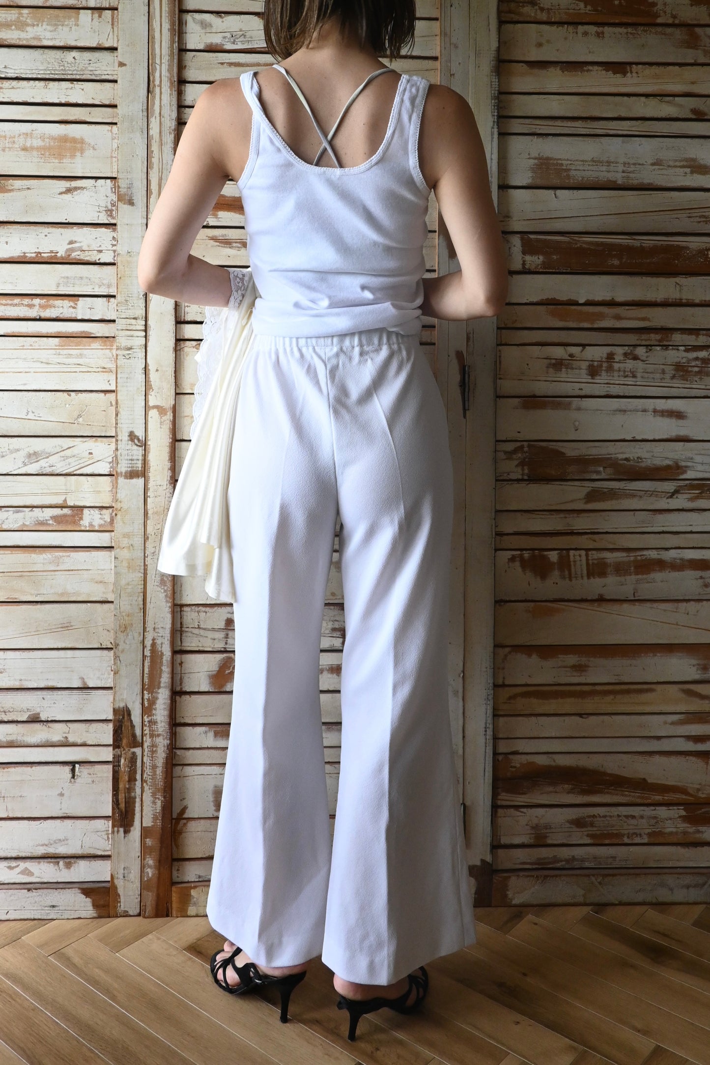 Flare pants/WHITE