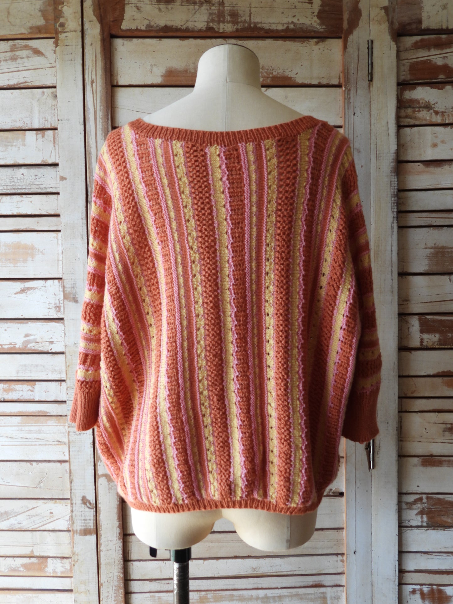 Multi stripe hand knit/MULTI