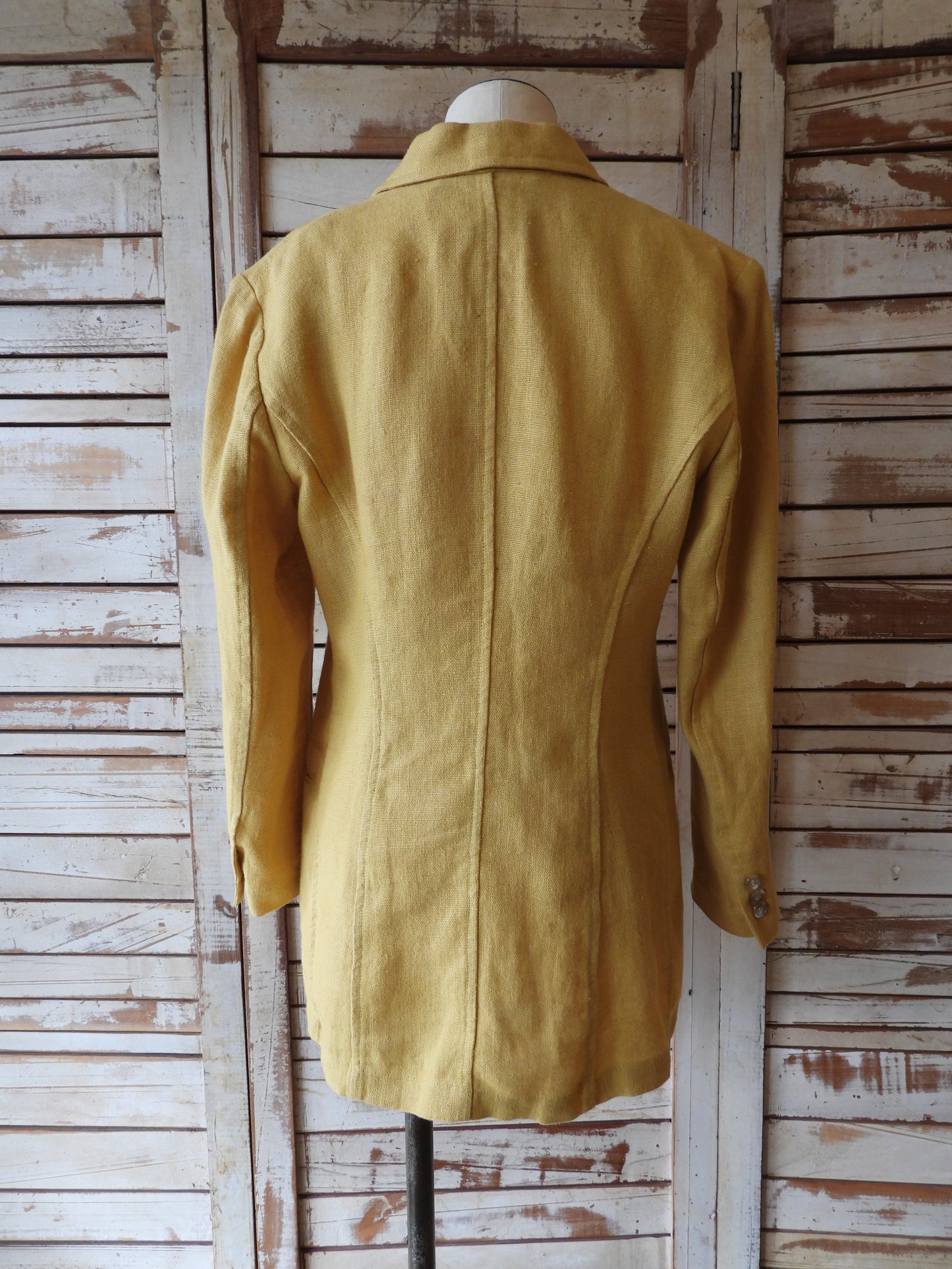 90's DKNY Linen jacket/MUSTARD