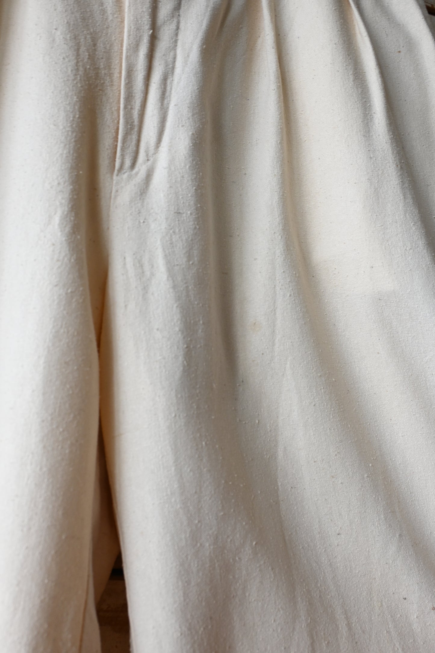80's Silk tuck pants/CREAM
