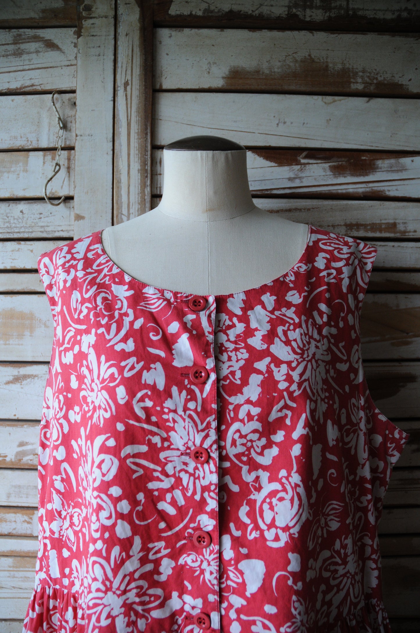 80's "Laura ashley" flower dress/RED