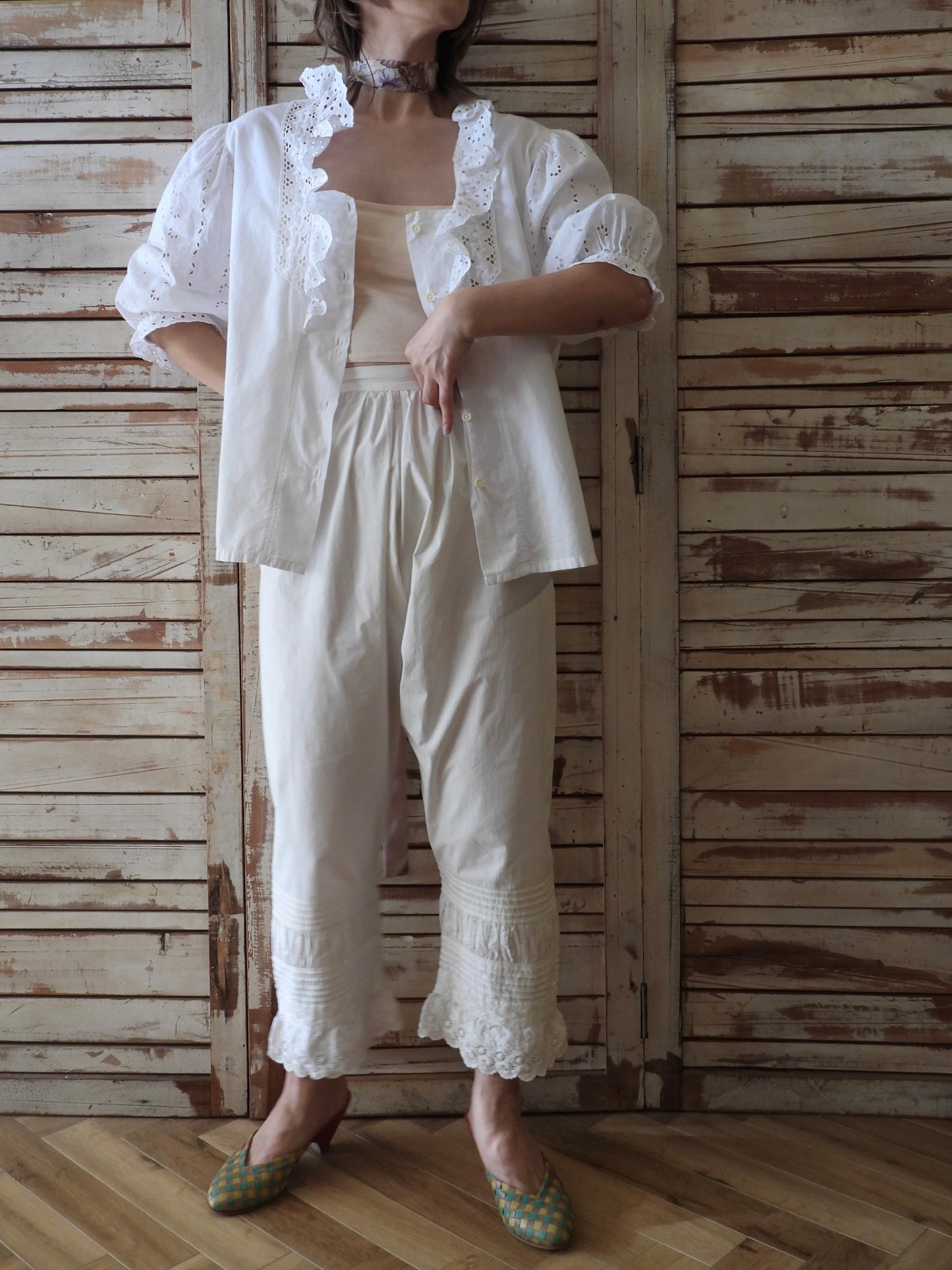 EURO Vintage drawers pants/WHITE