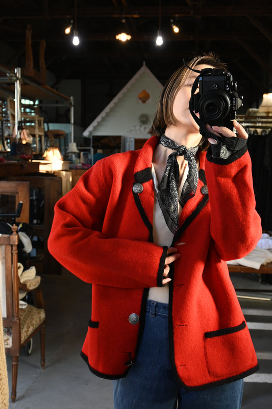 60's-70's "Orig Dachstein"Wool jacket/RED