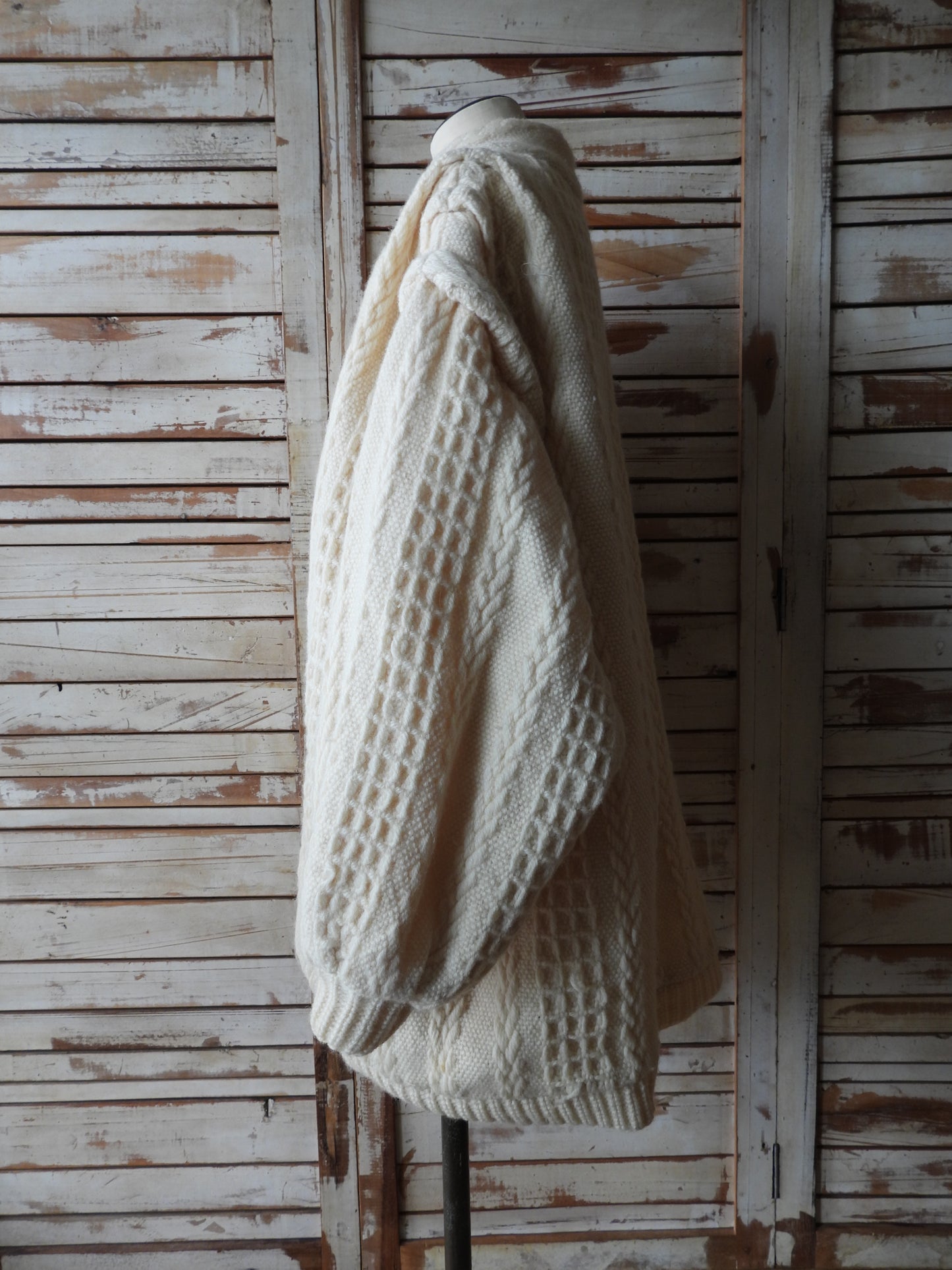 Wool Knit big jacket/IVORY