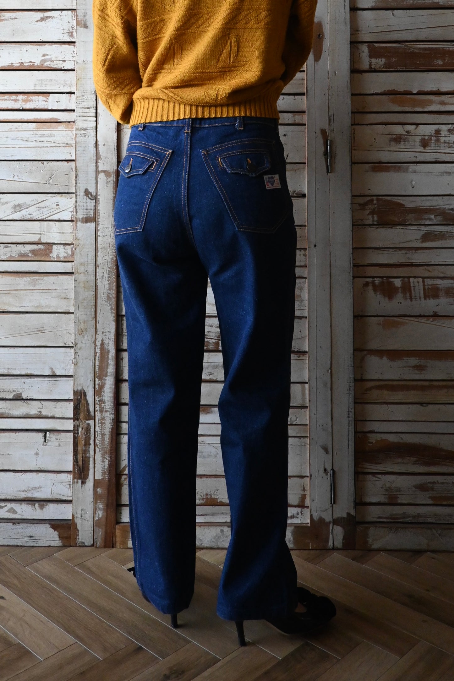 80's denim pants/INDIGO