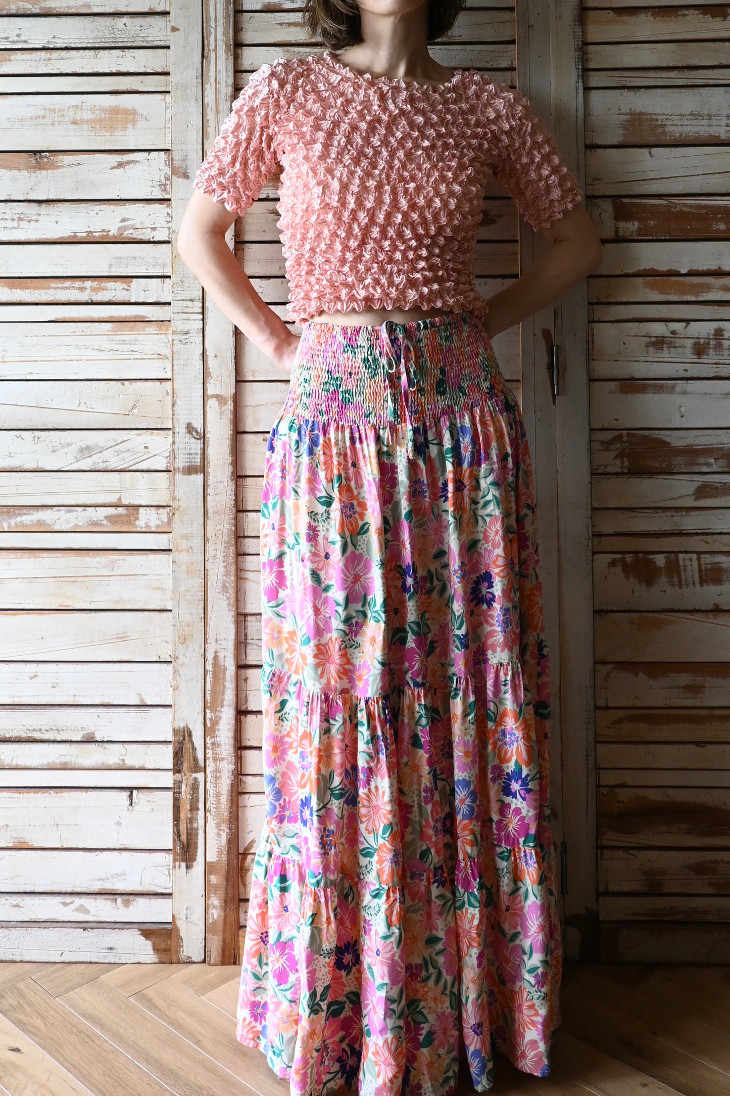 Flower pattern 2way dress