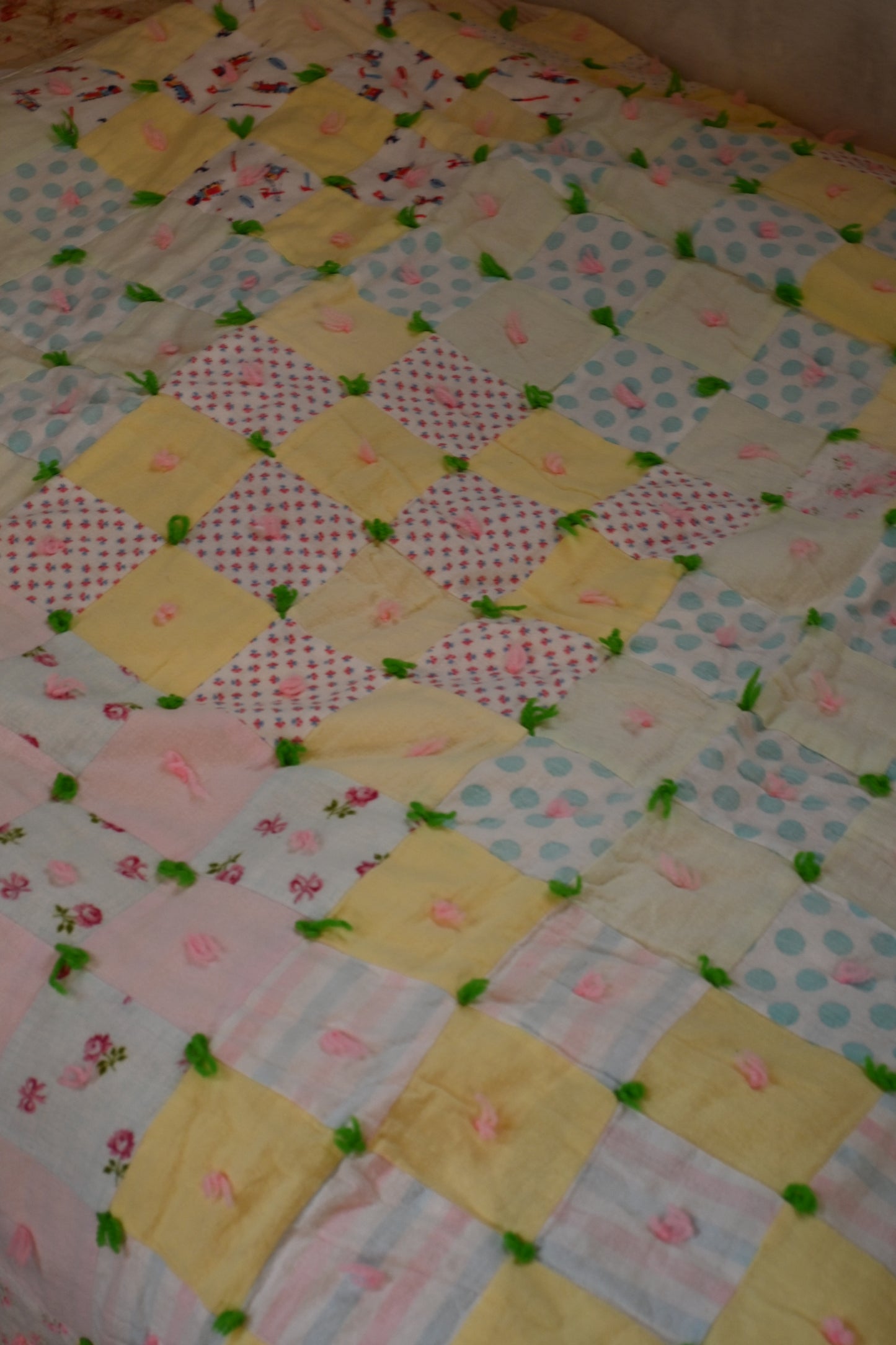 Vintage patchwork quilt fabric