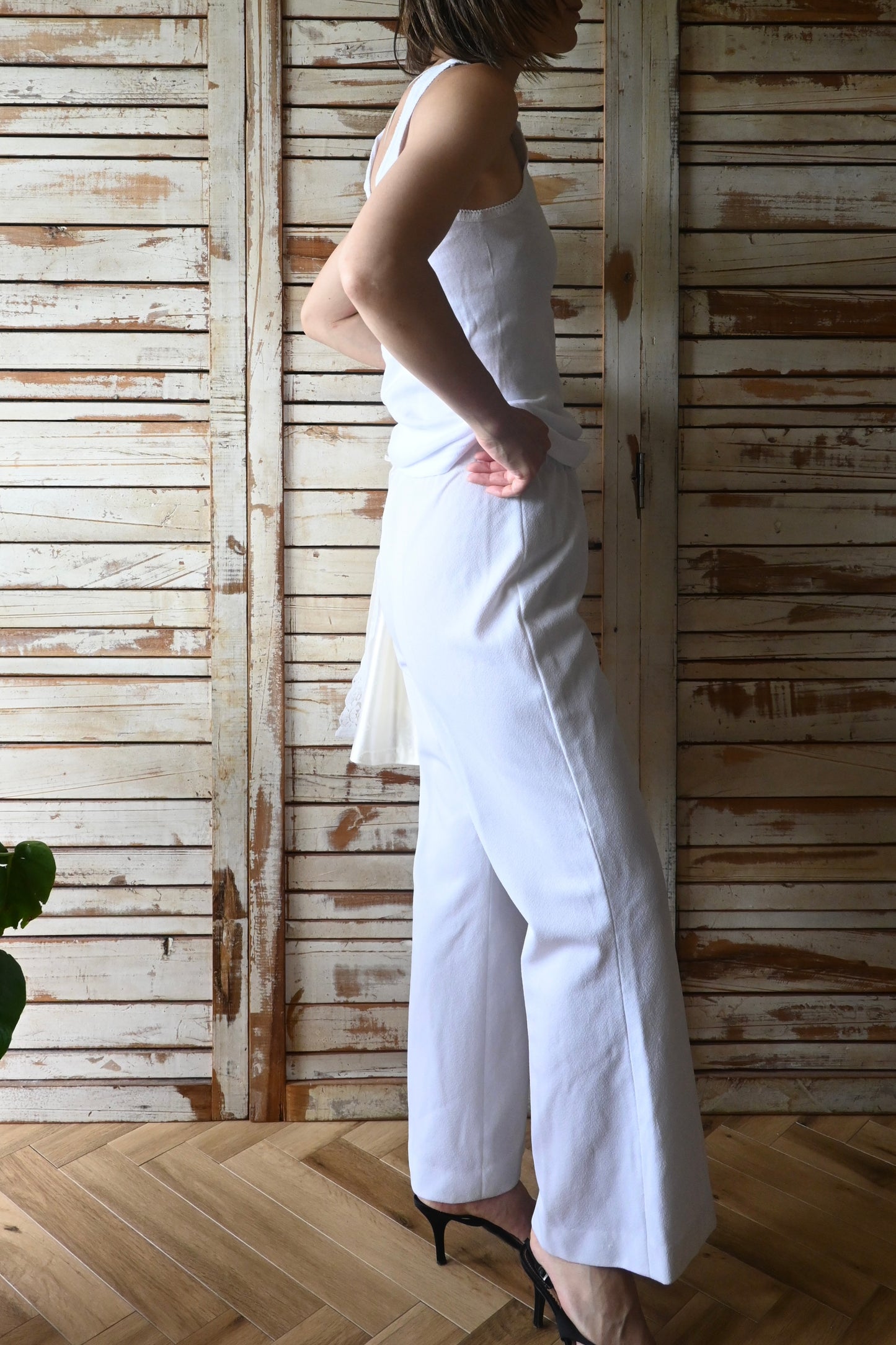 Flare pants/WHITE