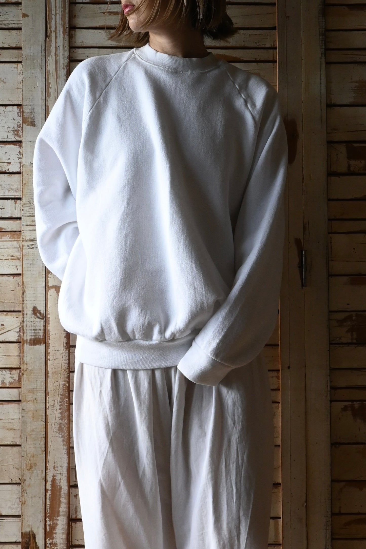 '90s Fruit of the loom sweat shirt/WHITE