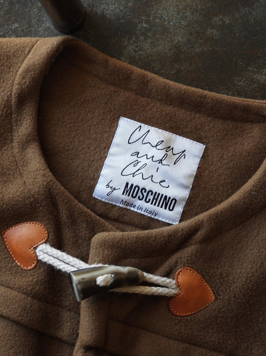 '90s Wool heart duffle coat / Moschino Cheap Chic/BROWN