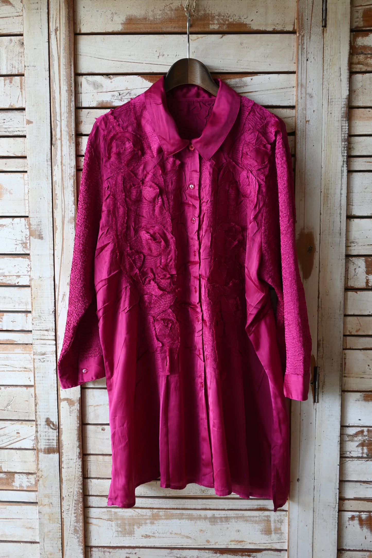 Pink design blouse/HOT PINK