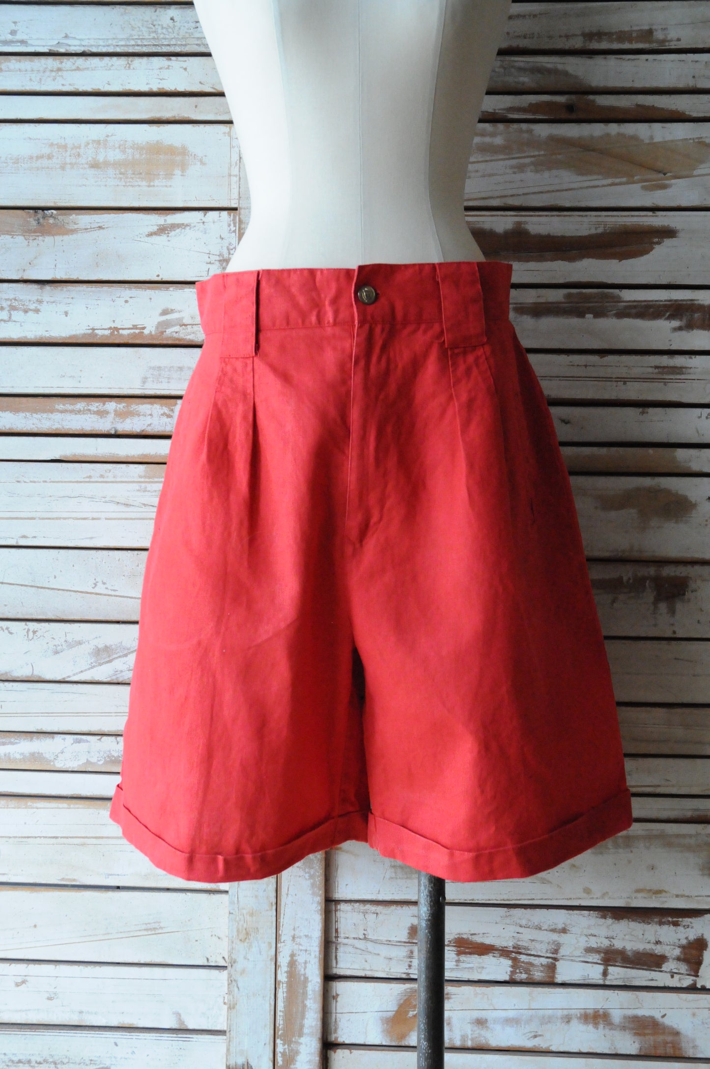 80's Ramie shorts/RED