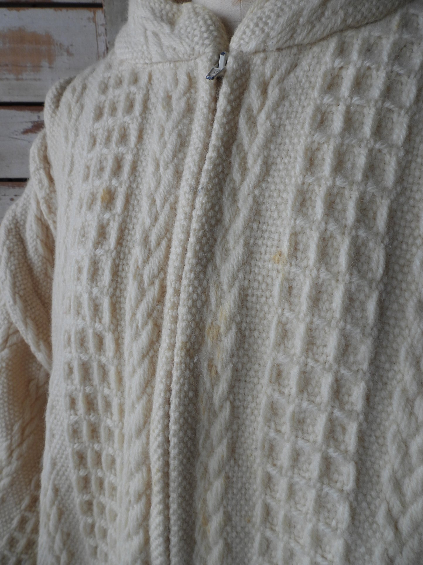 Wool Knit big jacket/IVORY