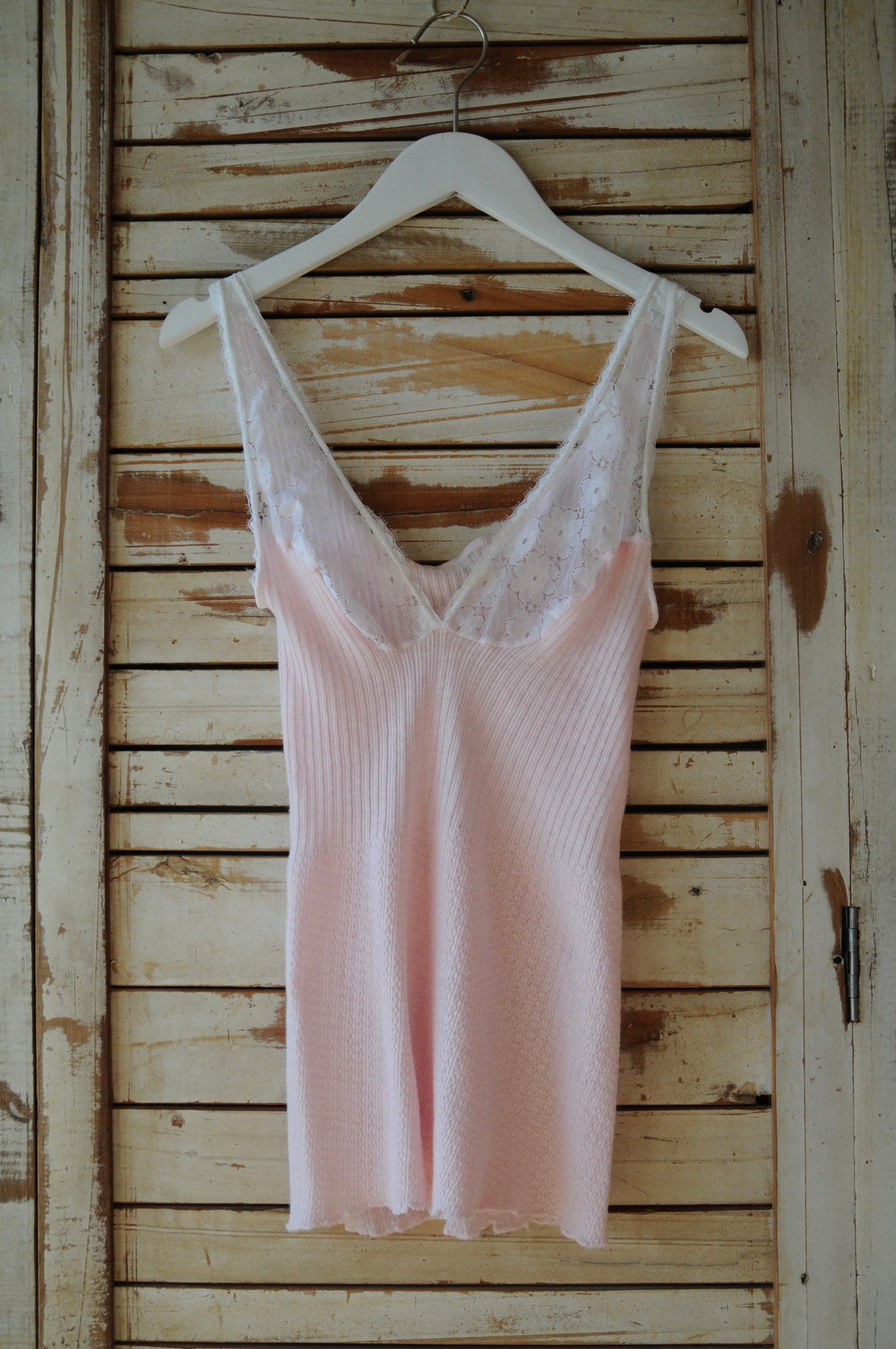 50's EURO Lace knit camisole/BABY PINK