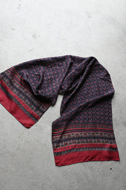 Vintage silk scarf/NAVY
