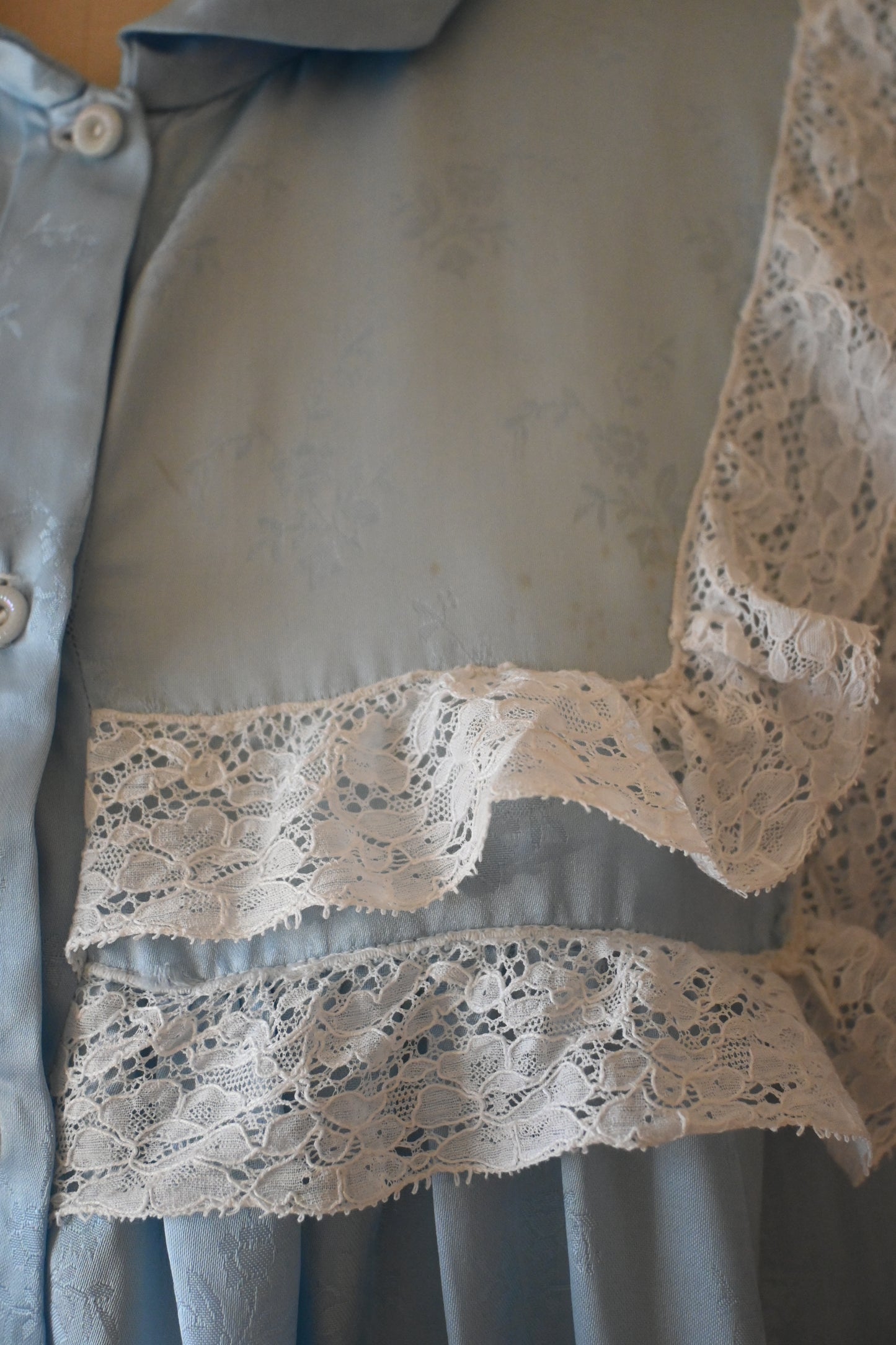 Blue satin night dress/L.BLUE