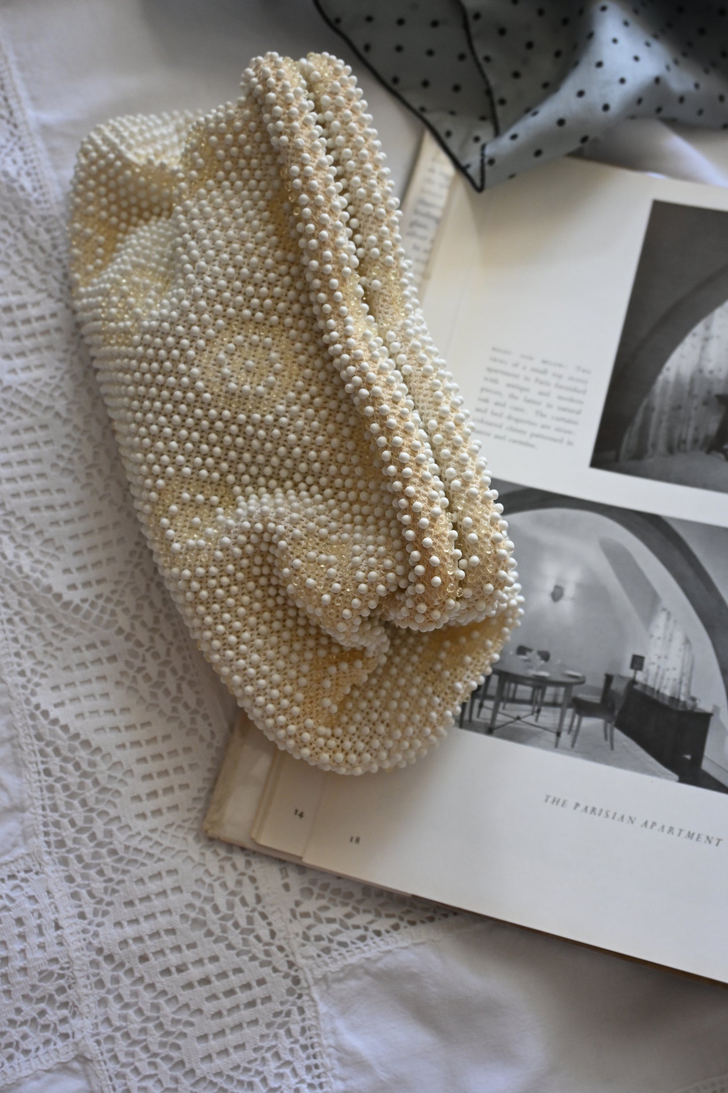 50's Beaded bag/IVORY