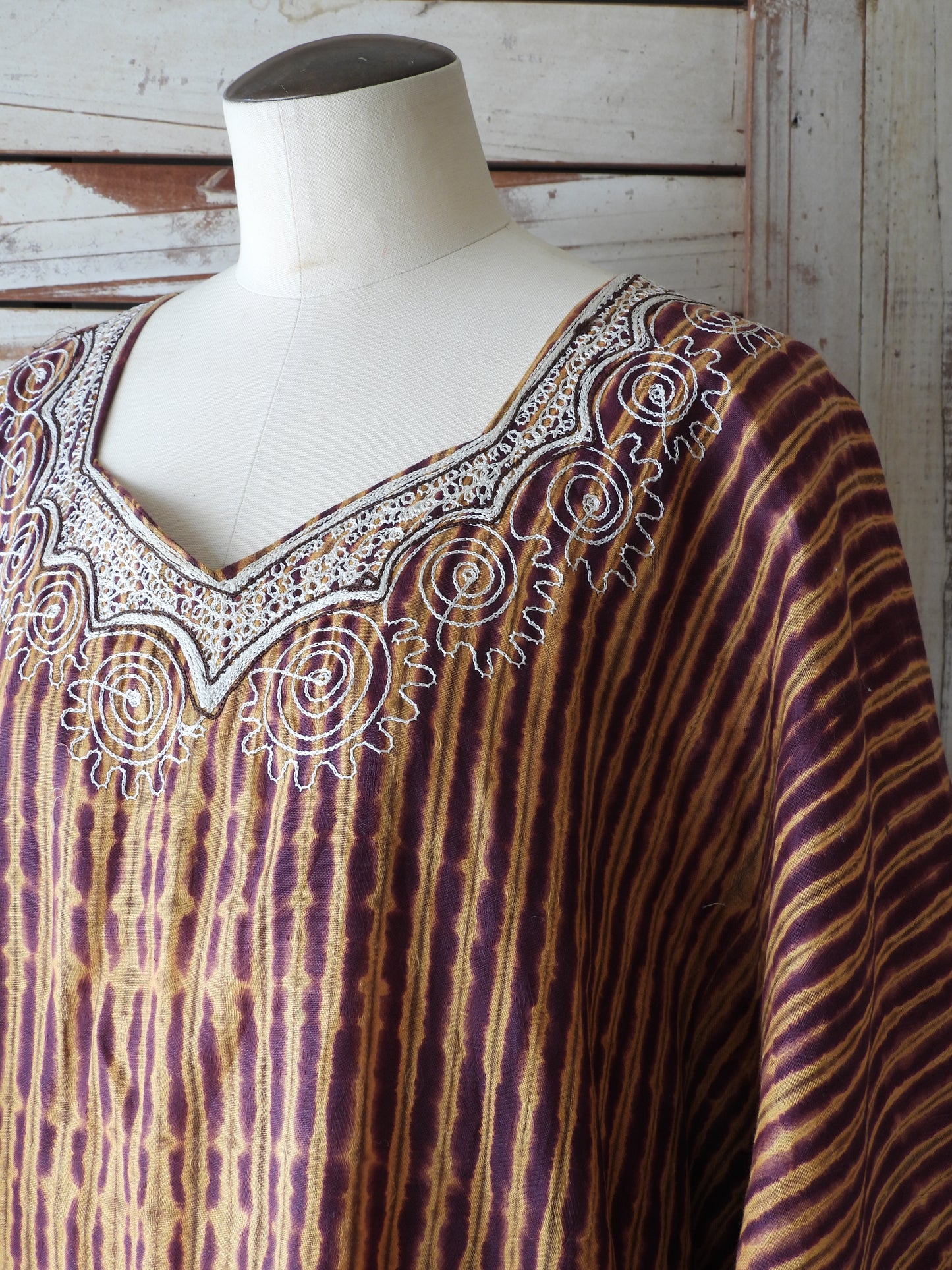 Embroidery african dress/BROWN