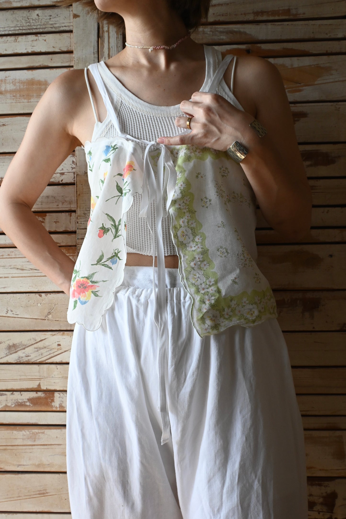 Flower handkerchief camisole/PONMOSIR