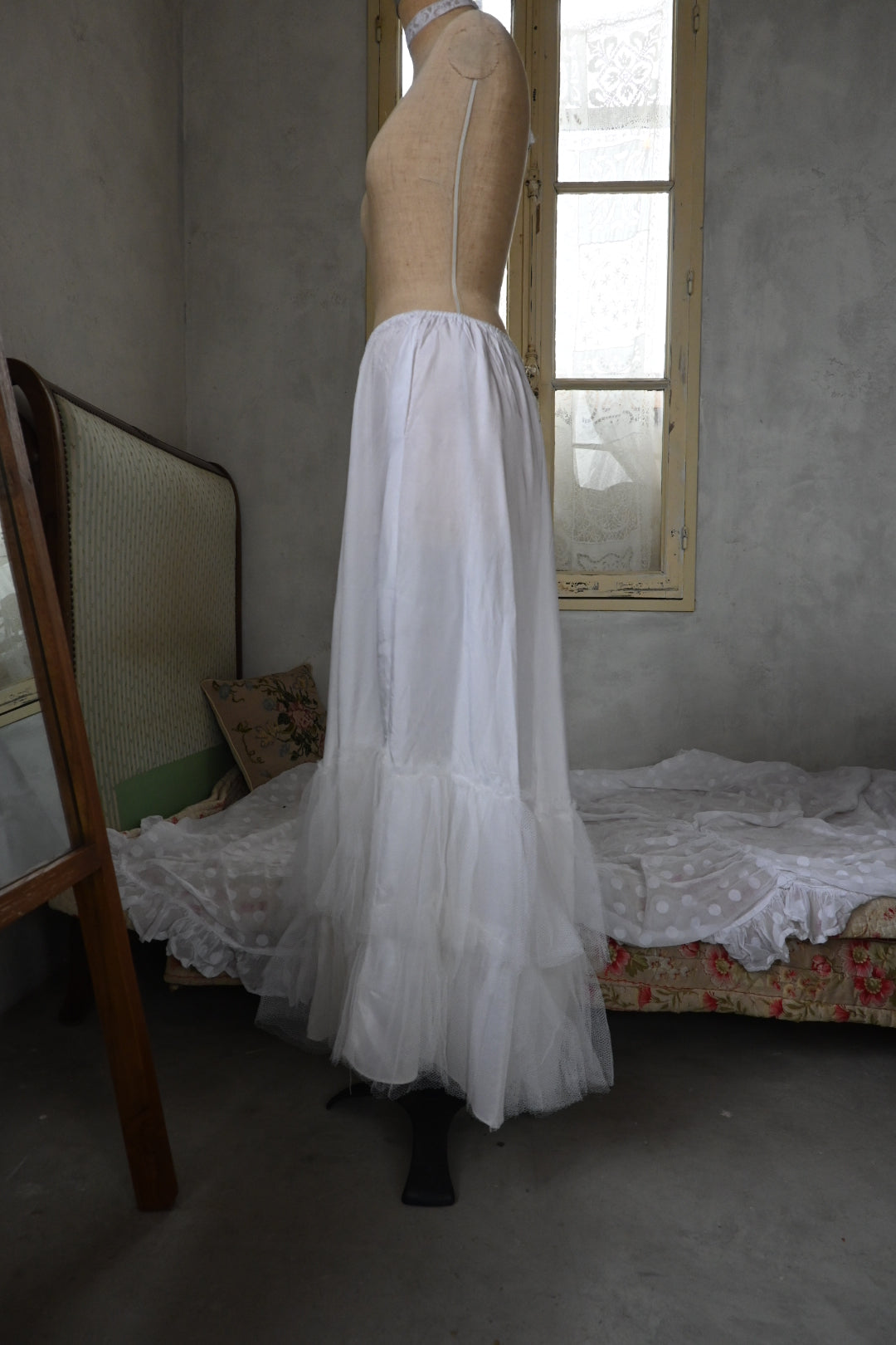 Tulle skirt/WHITE