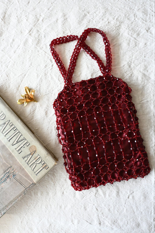 Beaded bag/BURGUNDY