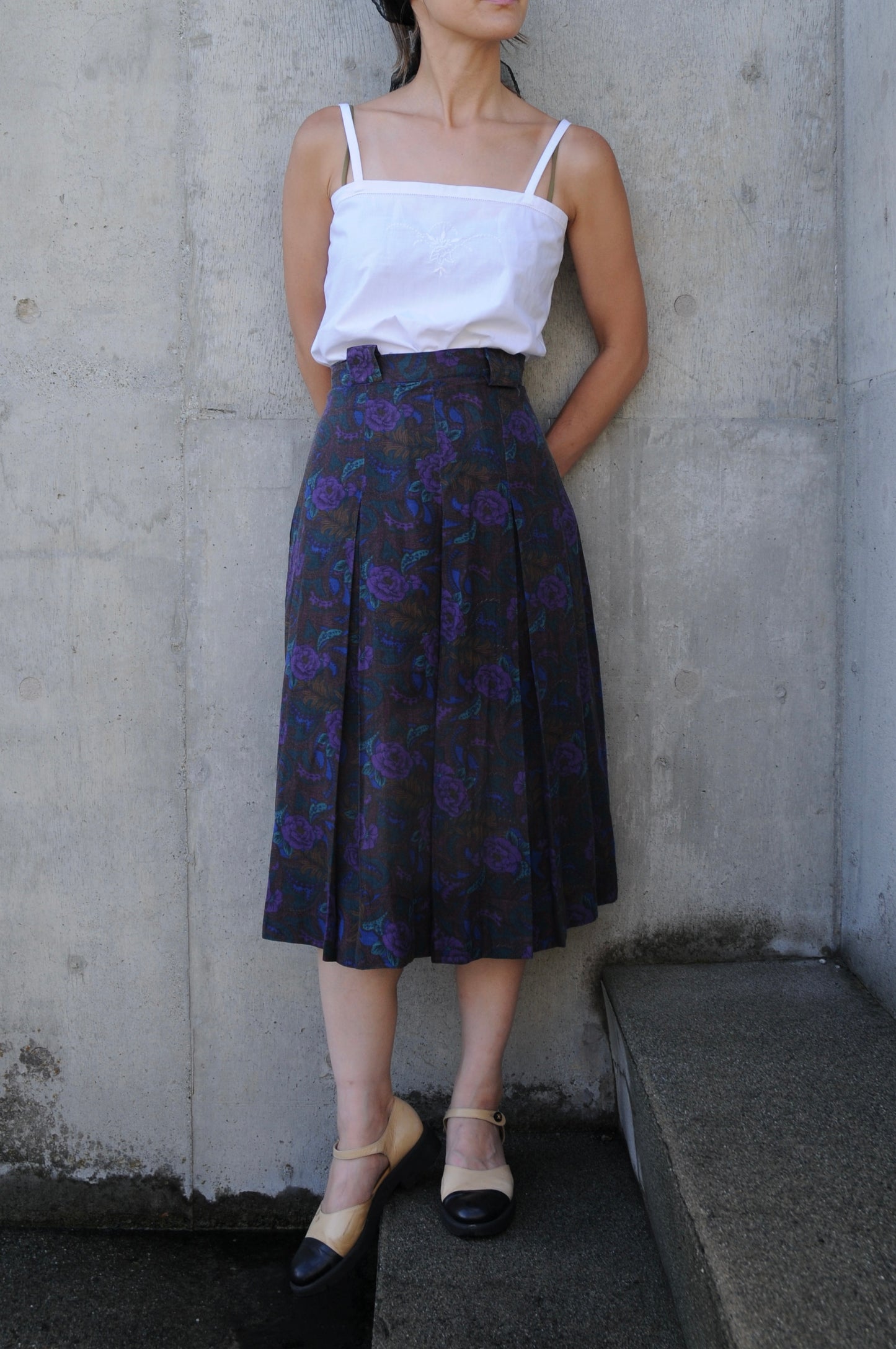 80's Flower midi pants