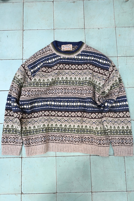 "LONDON FOG OUTDOORS UNLIMITED" Fair isle knit sweater