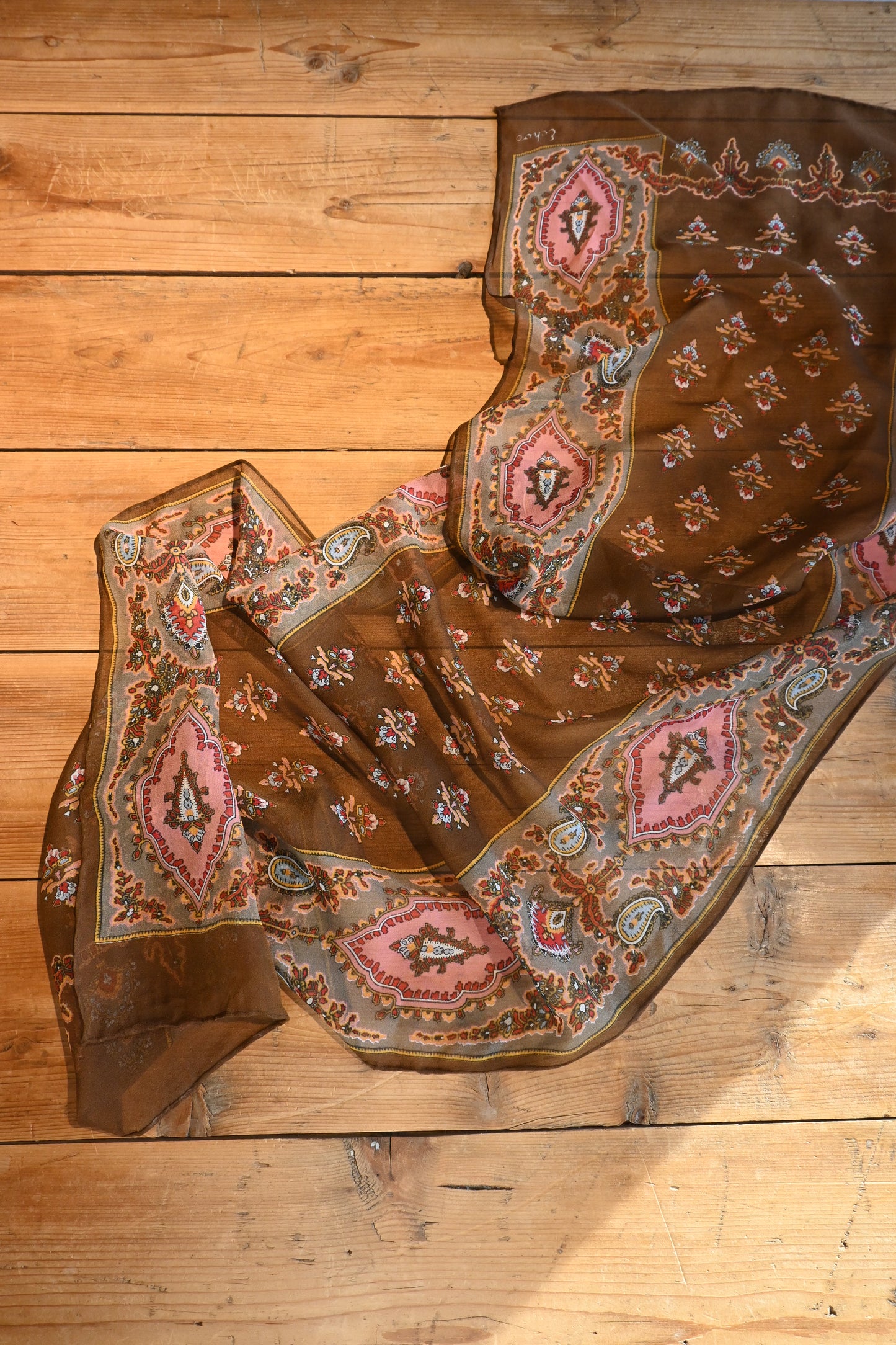 Vintage echo scarf/BROWN