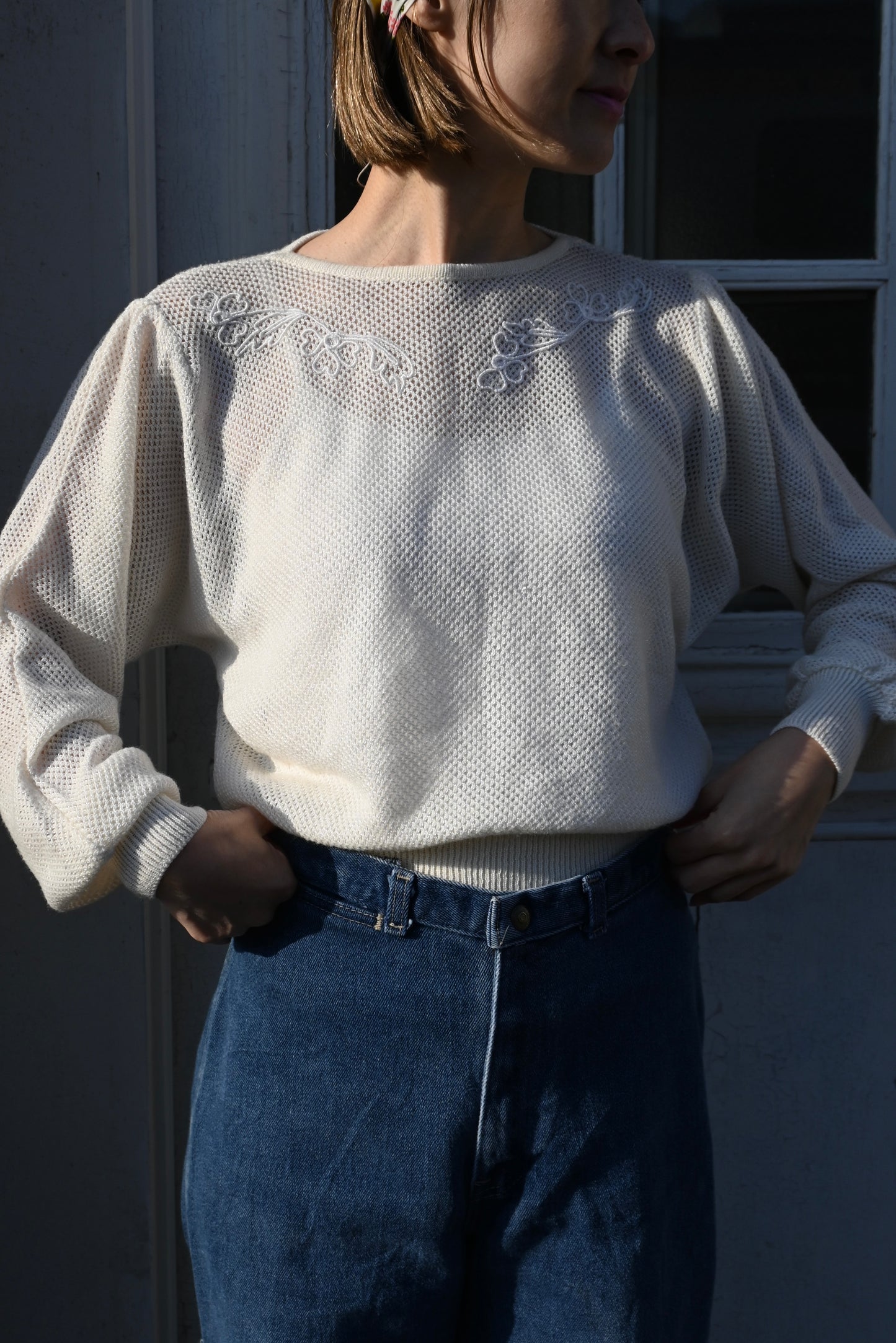 Knit sweater/IVORY