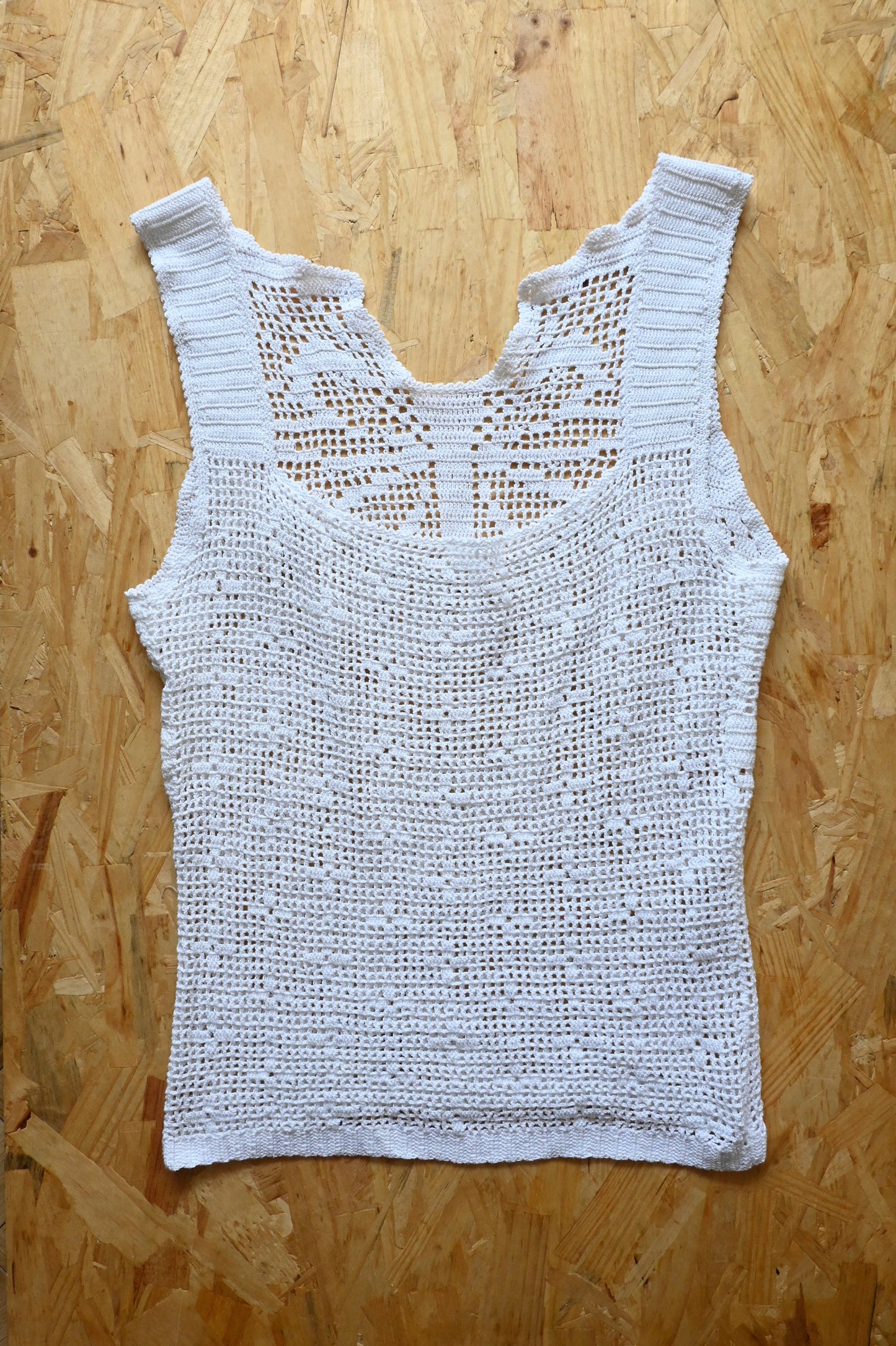 Crochet lace knit top/WHITE