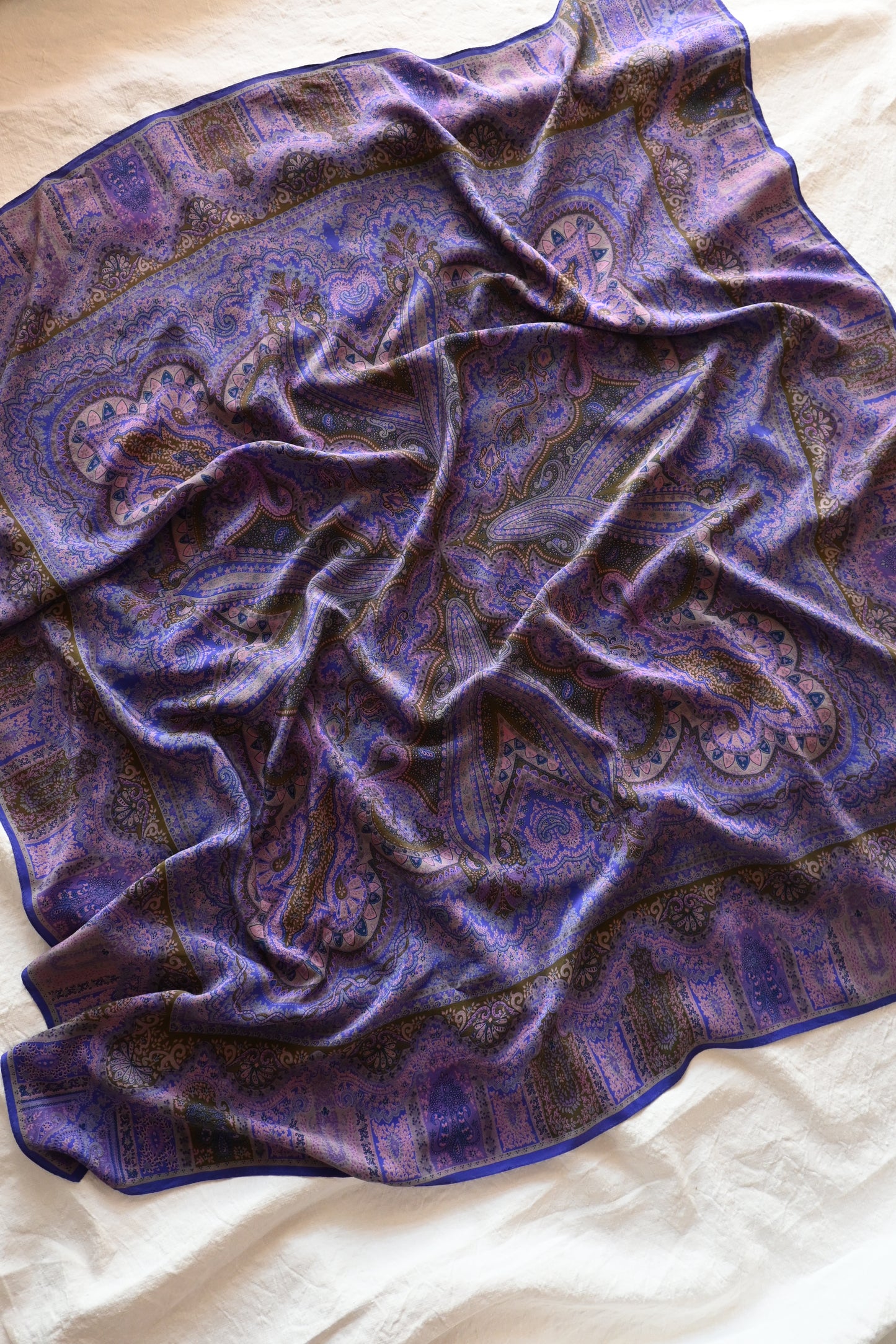 Vintage paisley scarf/PURPLE