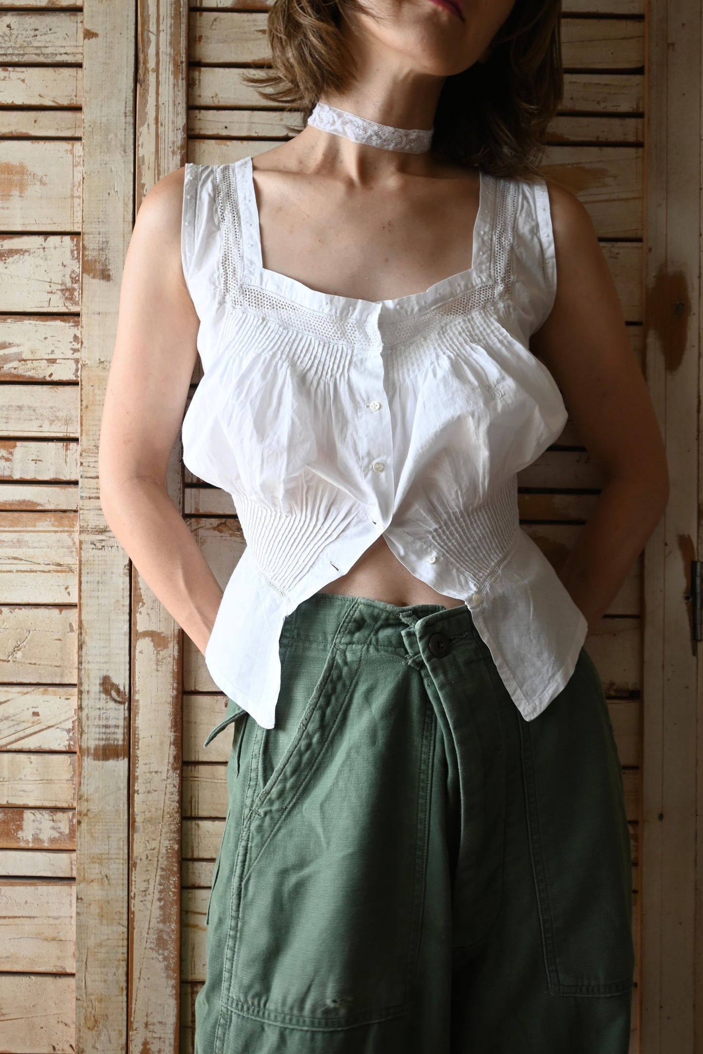 Corset cover/White