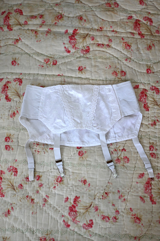 Vintage garter belt corset/WHITE