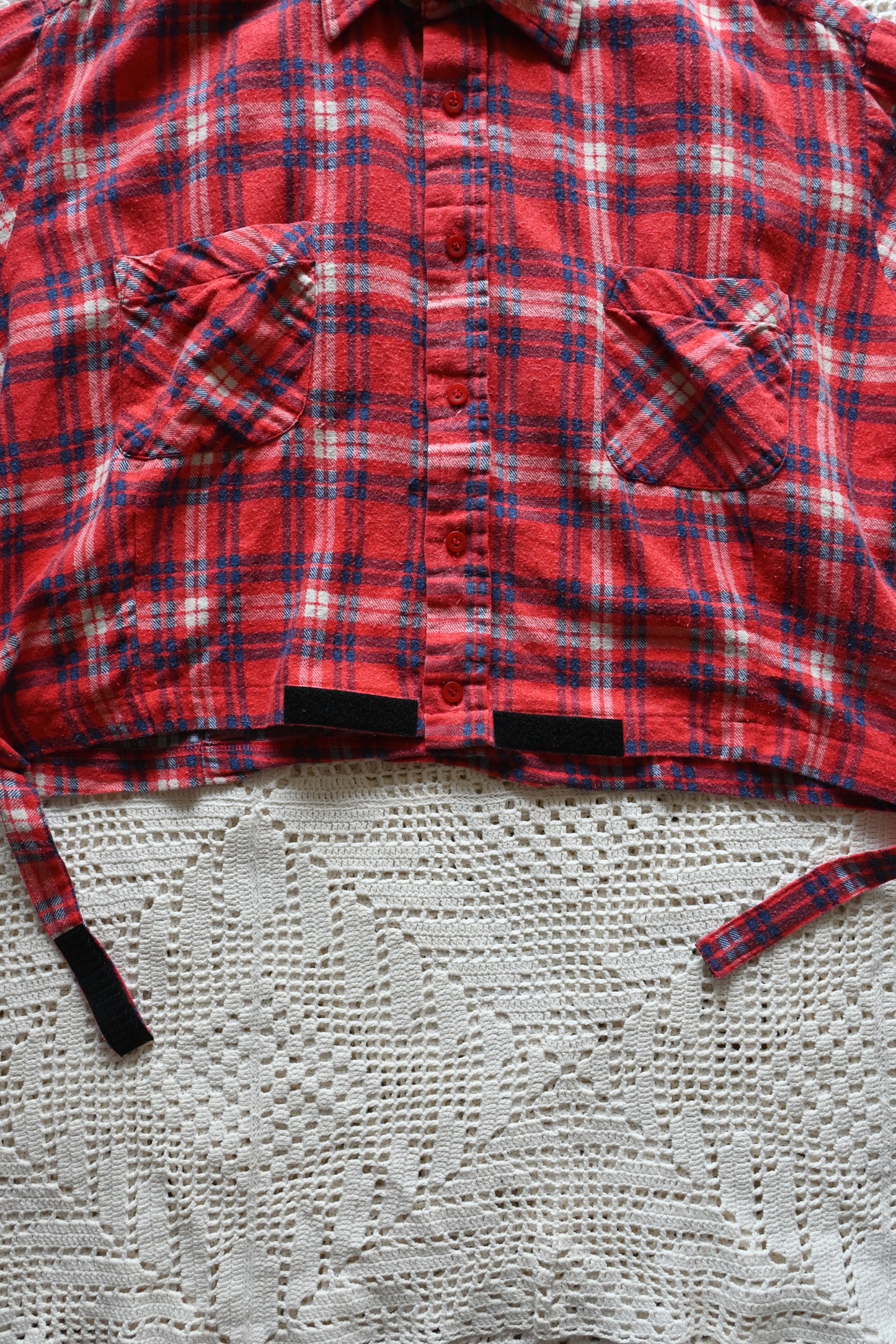Cotton flannel shirt/RED