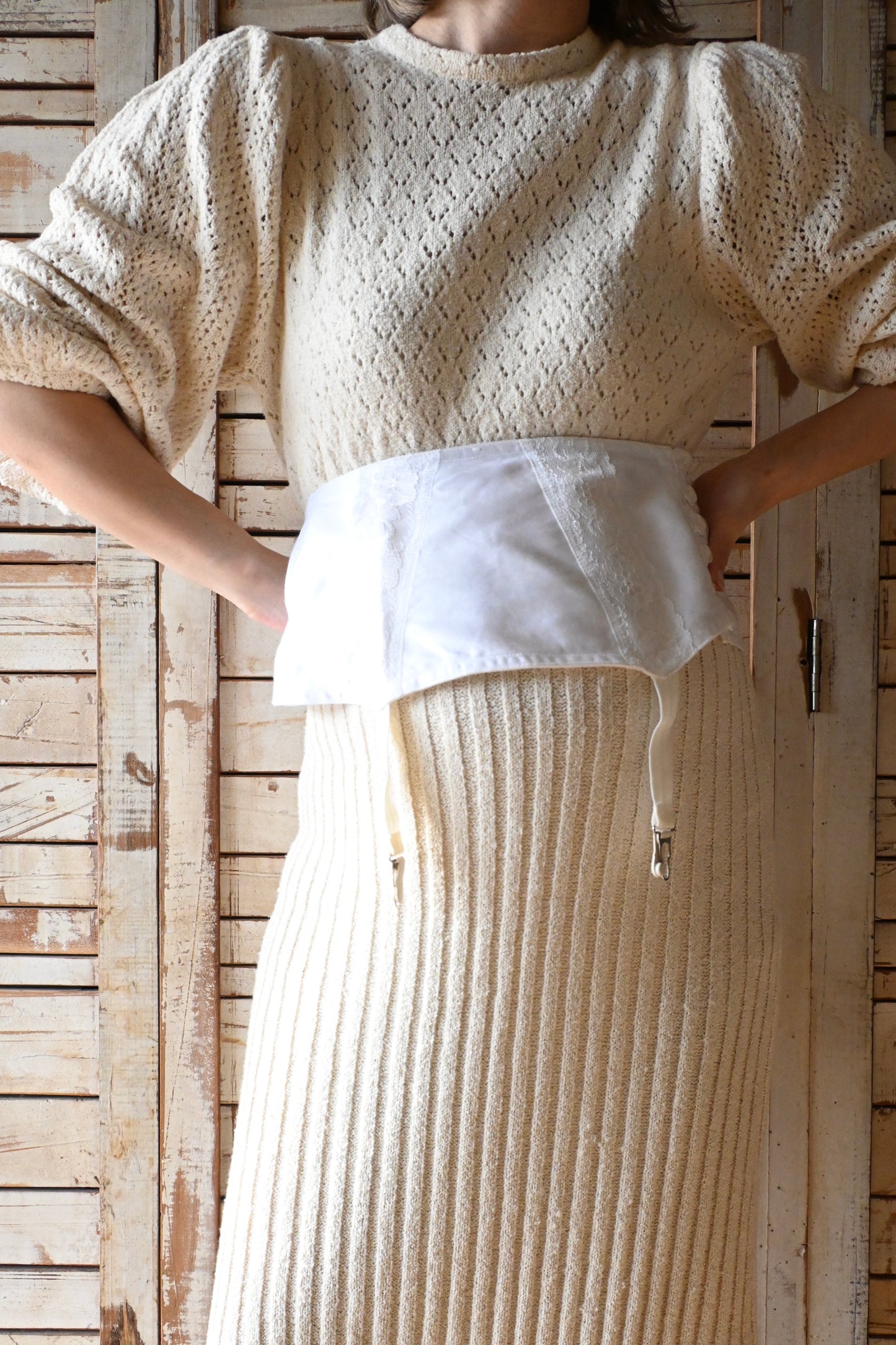 Vintage garter belt/WHITE