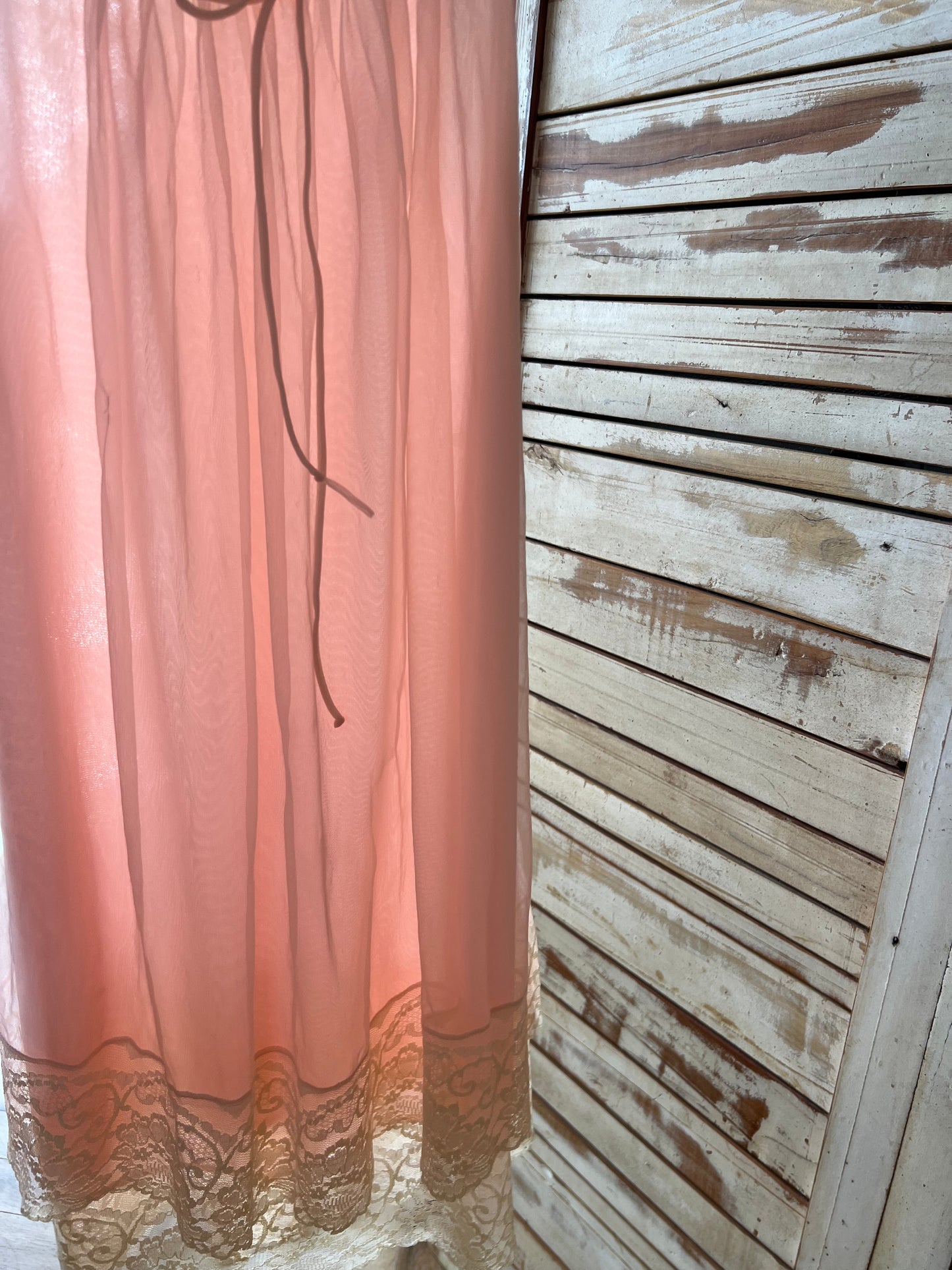 '60s-'70s Lace nighty dress/PINK